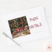 STEKER ** MERRY CHRISTMAS ** "ITALIAANSE STIKER" RECHTHOEKIGE STICKER (Envelop)