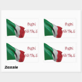 STEKER ** MERRY CHRISTMAS ** "ITALIAANSE STIKER" RECHTHOEKIGE STICKER (Vel)