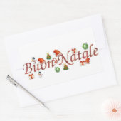 STEKER ** MERRY CHRISTMAS ** "ITALIAANSE STIKER" RECHTHOEKIGE STICKER (Envelop)