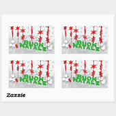 STEKER ** MERRY CHRISTMAS ** "ITALIAANSE STIKER" RECHTHOEKIGE STICKER (Vel)