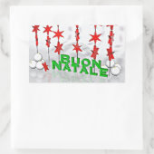 STEKER ** MERRY CHRISTMAS ** "ITALIAANSE STIKER" RECHTHOEKIGE STICKER (Tas)