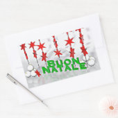 STEKER ** MERRY CHRISTMAS ** "ITALIAANSE STIKER" RECHTHOEKIGE STICKER (Envelop)