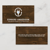 stekker | Houten achtergrond Visitekaartje (Voorkant / Achterkant)