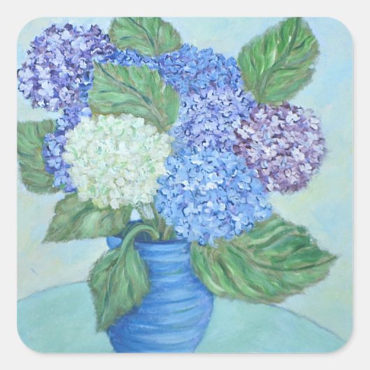  stekker voor het schilderen van hydrangea vierkante sticker (Voorkant)