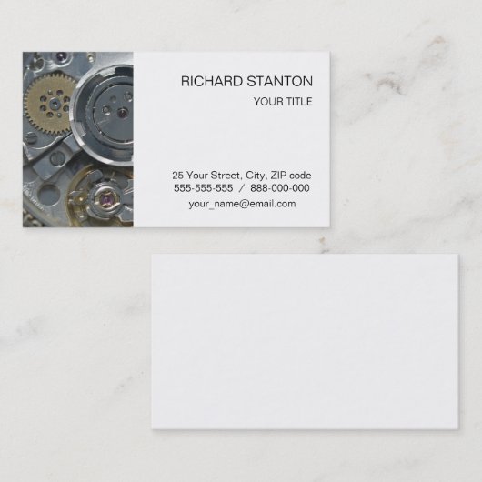 Stekkermechanisme van polshorloges visitekaartje (Voorkant / Achterkant)