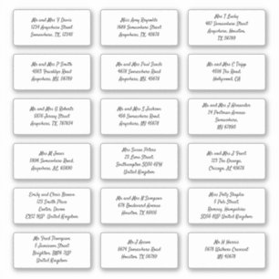 Stel 18 individuele ontvangersnaam Adres Verzendin Sticker