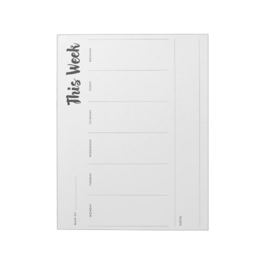 Stel 1 dit Notitieblok voor weekplanning in (Linkerzijde)