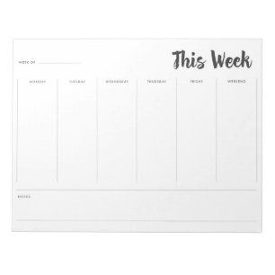 Stel 1 dit Notitieblok voor weekplanning in