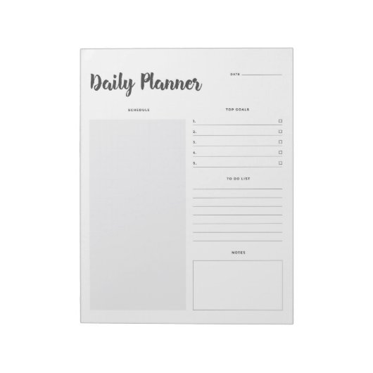 Stel 1 Notitieblok voor dagelijkse planner in (Linkerzijde)