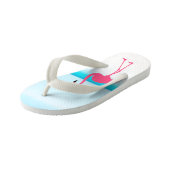 Stel cute roze flamingo's op het strand kinder teenslippers (Schuin)