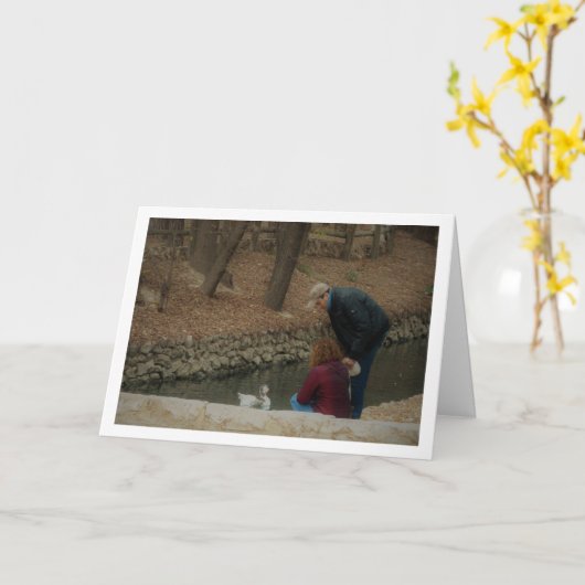 Stel dat eenden voert in San Vicente Park Kaart (Gele Bloem)