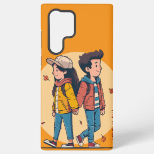 Stel dat hand in hand samen loopt in de herfst samsung galaxy hoesje