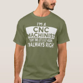 Stel dat ik altijd de juiste grappige CNC-machinis T-shirt (Voorkant)