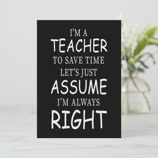 Stel dat ik altijd gelijk heb grappige Engelse ler Kaart (Staand voorkant)