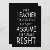 Stel dat ik altijd gelijk heb grappige Engelse ler Kaart (Voorkant / Achterkant)