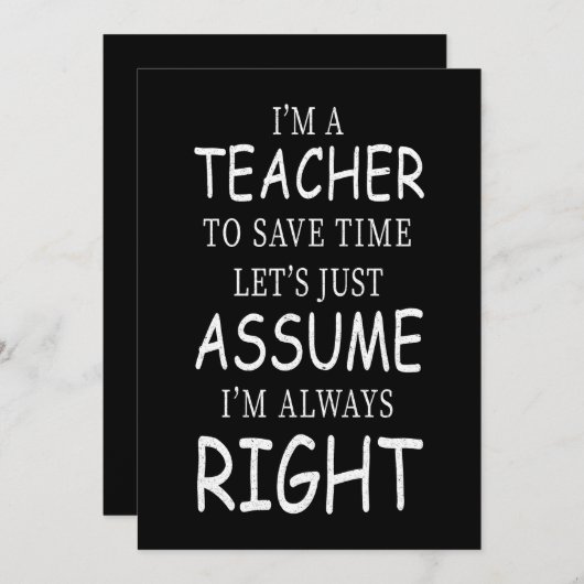 Stel dat ik altijd gelijk heb grappige Engelse ler Kaart (Voorkant / Achterkant)