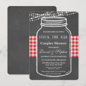 Stel de Bar Mason Jar Chalk Couples Shower bij Kaart (Voorkant / Achterkant)