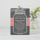 Stel de Bar Mason Jar Chalk Couples Shower bij Kaart (Staand voorkant)