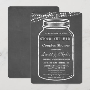 Stel de Bar Mason Jar Chalk Couples Shower bij Kaart