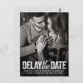 Stel de datum van de bruiloft noodlijdende script  briefkaart (Voorkant / Achterkant)