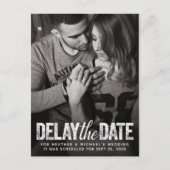 Stel de datum van de bruiloft noodlijdende script  briefkaart (Voorkant)