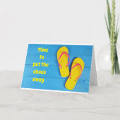 STEL DE SCHOENEN WEG EN GRAB UW TEENSLIPPERS KAART (Voorkant)