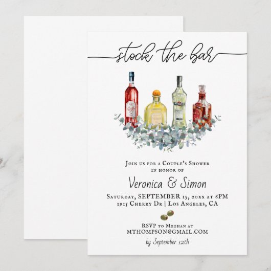 Stel de storingsuitnodiging van de Bar Couple in Kaart (Voorkant / Achterkant)