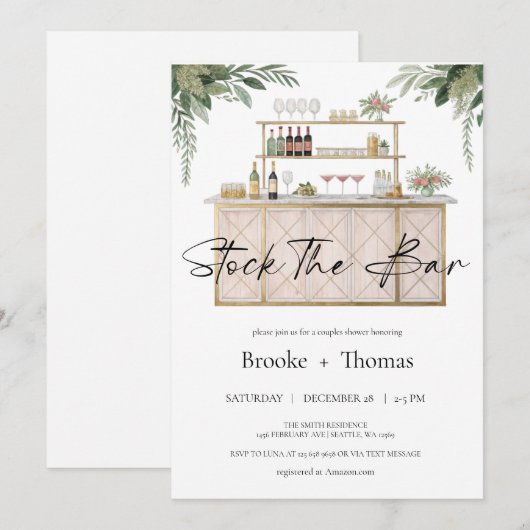 Stel de storingsuitnodiging van de Bar Couple in Kaart (Voorkant / Achterkant)