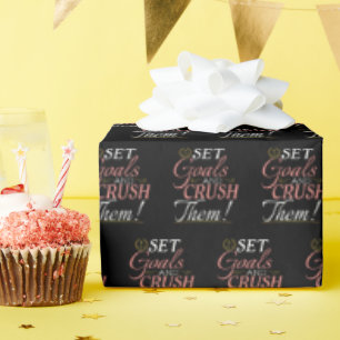 Stel doelen en verpletter ze Quote Cadeaupapier