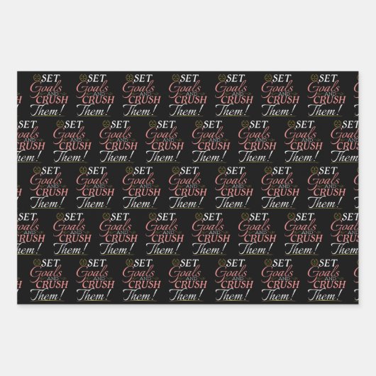 Stel doelen en verpletter ze Quote Inpakpapier Vel (Voorkant)