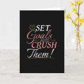 Stel doelen en verpletter ze Quote Kaart (Gele Bloem)