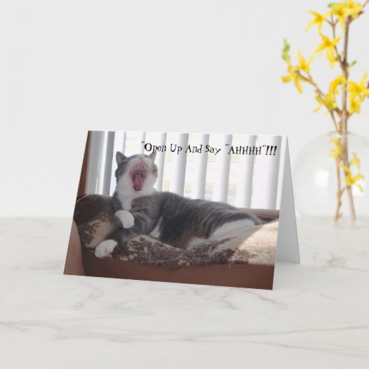 "Stel en zeg "AHHHH open"!!! Kaart (Gele Bloem)