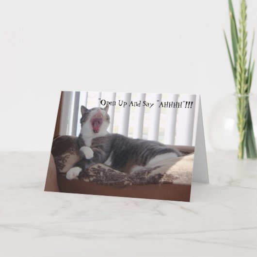 "Stel en zeg "AHHHH open"!!! Kaart (Voorkant)