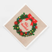 Stel Feliz Navidad Merry Kerstmis in het midden Servet (Hoek)