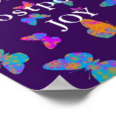 Stel geen Joy-kleurige moderne vlinder uit Poster (Hoek)