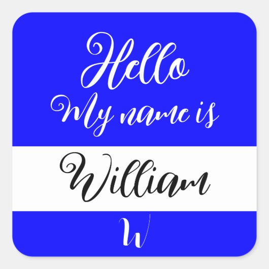 Stel "Hallo mijn naam is" label sticker in (Voorkant)