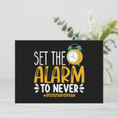 Stel Het Alarm In Op Nooit Grappige Laatste Dag Va Kaart (Staand voorkant)