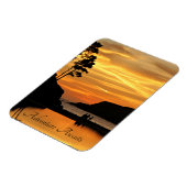 Stel & Hond Romantische Strandkust Zonsondergang Magneet (Linkerzijde)