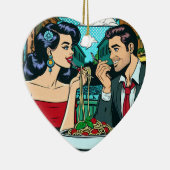 Stel in liefde | Pop Art Keramisch Ornament (Rechts)