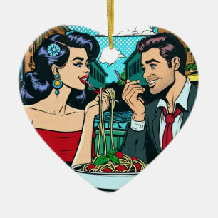 Stel in liefde   Pop Art Keramisch Ornament
