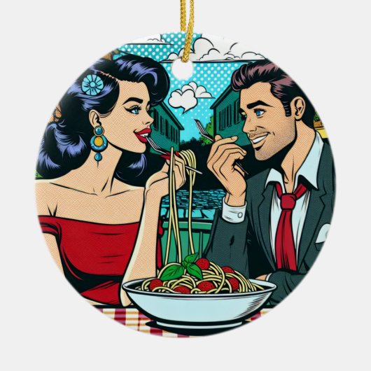 Stel in liefde | Pop Art Keramisch Ornament (Voorkant)