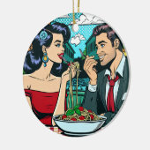 Stel in liefde | Pop Art Keramisch Ornament (Links)