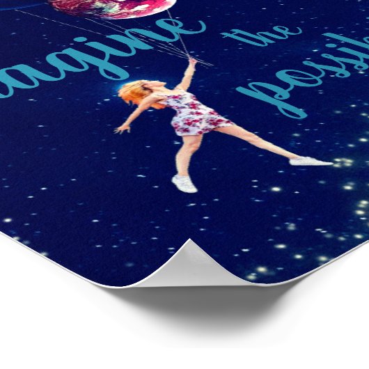 Stel je de 'Mossibilities Girl Galaxy Space Dreams Poster (Hoek)