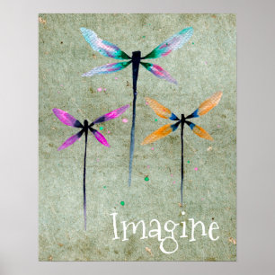 Stel je Dragonfly-sloganafbeelding voor Poster