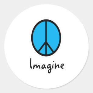 Stel je een BLUE-vredessymbool voor Ronde Sticker