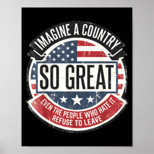 Stel je een geweldig land Usa voor 4 juli Patriott Poster