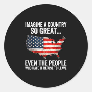 Stel je een land groot usa kaart 4 juli voor ronde sticker
