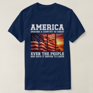 Stel je een land zo geweldig voor Patriottische Am T-shirt