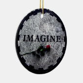 Stel je een monument voor met Red Rose Keramisch Ornament (Rechts)