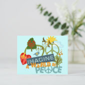 Stel je een wereld in vrede voor briefkaart (Staand voorkant)